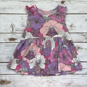 BABY GAP Floral sleeveless Tunic Top pink purple